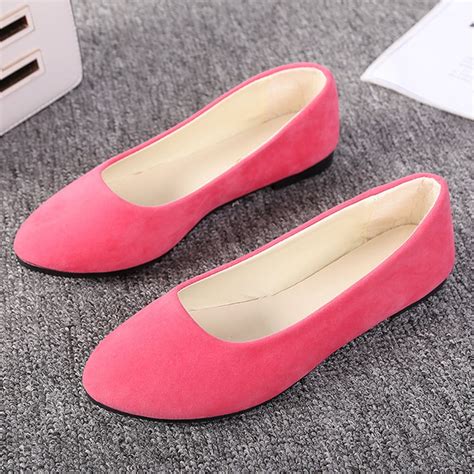 FZM Women shoes Women Girls Solid Big Size Slip On Flat Shallow Comfort ...