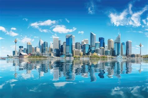 Horizonte da cidade de toronto reflexo na água ontário canadá