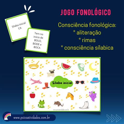 Jogo Consciência Fonológica Vol 01 em pdf Elo7