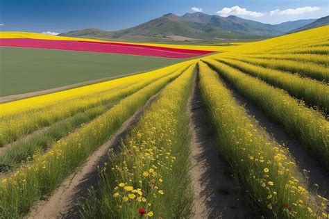 Premium Photo Blooming Cultivated Fields Famous Colourful Flowering