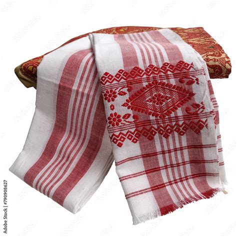 Gamusa, Bihuwan, Assamese Traditional Muffler, Bohag Bihu Magh Bihu, Kati Bihu Stock Photo ...