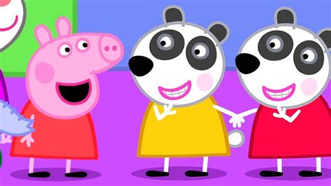 Peppa Pig English Episodes Peppa Pig S New Friends Panda Twins And