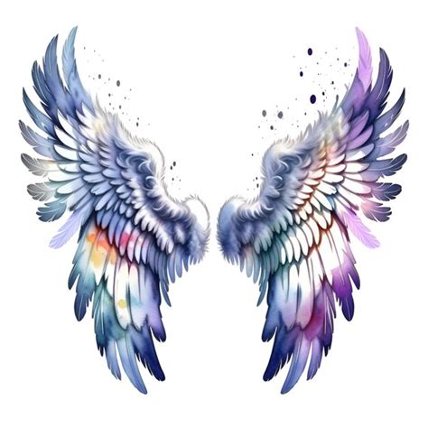 Premium AI Image Watercolor Angel Wings Isolated On White Background