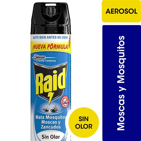 Raid Insecticida Mata Moscas Y Mosquitos 360 Cc Sin Olor 12unidades Anaescl