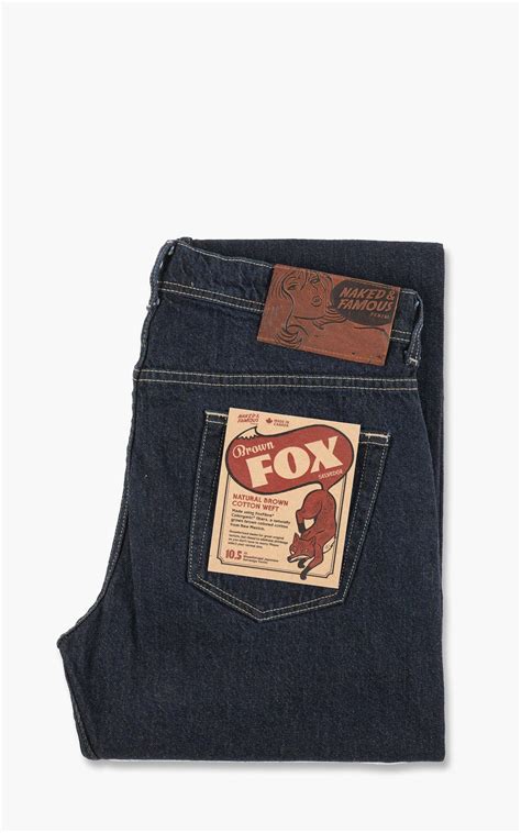 Naked Famous Denim Weird Guy Brown Fox Selvedge Oz Indigo Brown