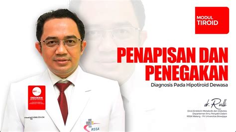 Penapisan Penegakan Diagnosis Pada Hipotiroid Dewasa Modul Tiroid