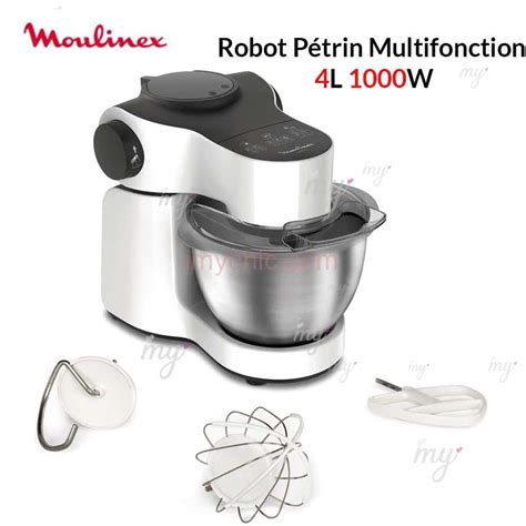 Robot Pétrin Multifonction 4l 1000w Wizzo Moulinex Qa310110 Imychic