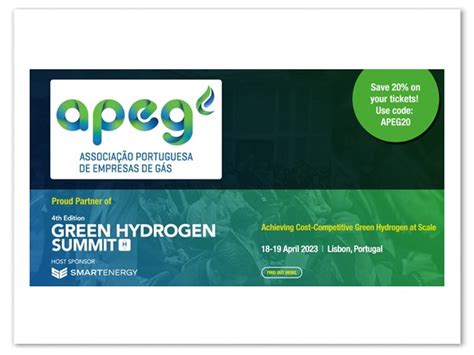 APEG É PARCEIRA DO GREEN HYDROGEN SUMMIT APEG Associação Portuguesa