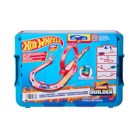 Hot Wheels Track Builder Coffret cascade enflammée Véhicules