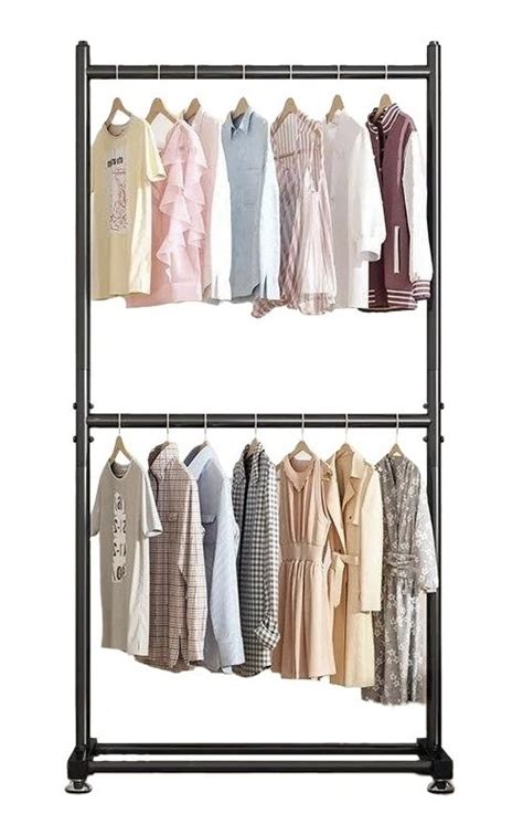 Practiksa Rack Perchero Doble Nivel Organizador Para Ropa 100 X 160 Cm