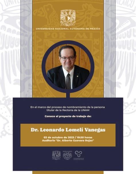 Conoce El Proyecto De Trabajo De Dr Leonardo Lomel Vanegas Agenda