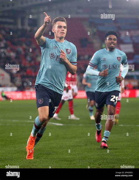 Burnley’s Scott Twine celebrates scoring their side's first goal of the ...