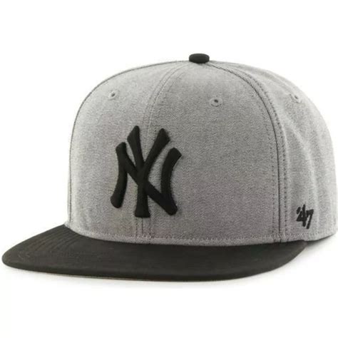 Casquette Plate Grise Snapback Unie MLB NewYork Yankees 47 Brand