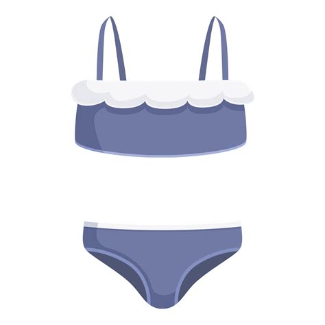 Flat Design Of A Twopiece Blue Bikini With Frill Details Suitable For Summer Themes