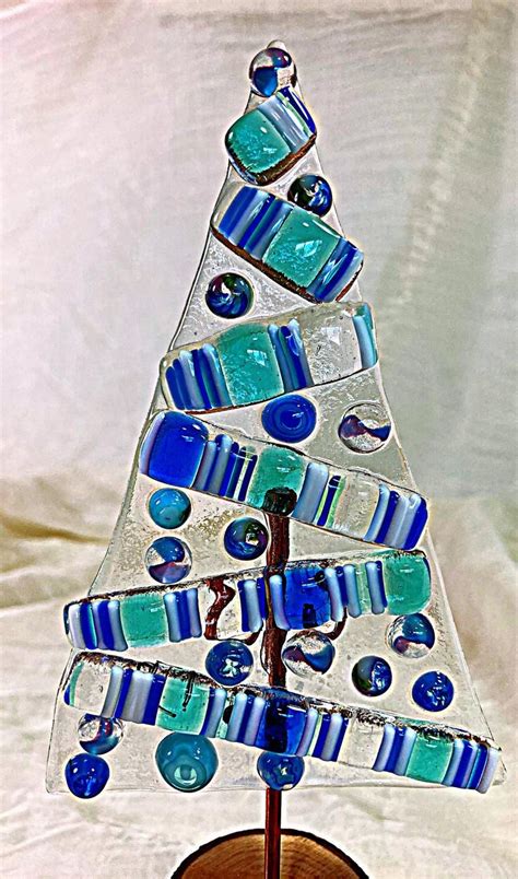 Whimsical Fused Glass Christmas Trees Glass Stringer Art Etsy