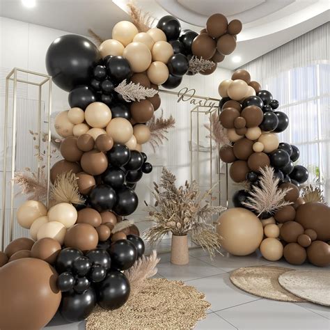 Amazon Moxmay Brown Black Nude Balloon Garland Arch Kit Pcs Latex Balloons Different