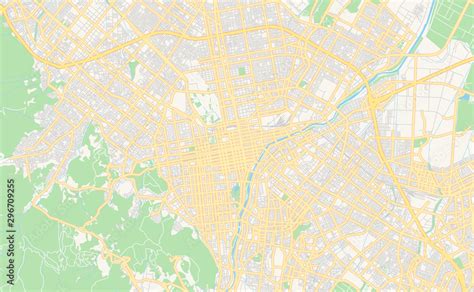 Printable street map of Sapporo, Japan Stock Vector | Adobe Stock