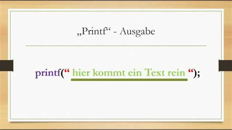 C Programmierung Tutorial 1 Kommentar Printf Header Datei Main