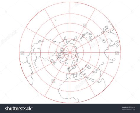 A Vector Map Of The Northern Hemisphere Using A Polar Stereographic