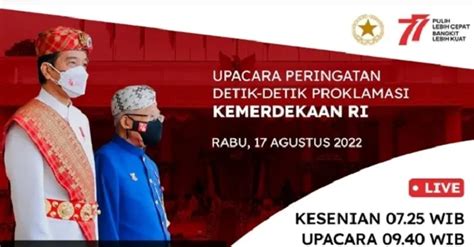 Link Live Streaming Upacara Bendera HUT RI Ke 77 Di Istana Negara