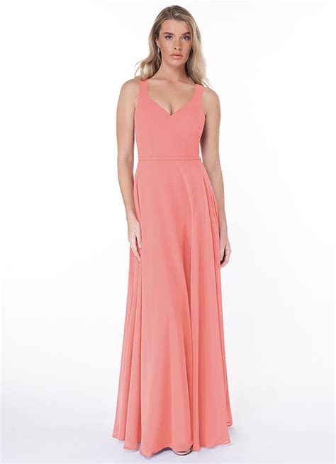 Coral Azazie Briena Bridesmaid Dresses Azazie