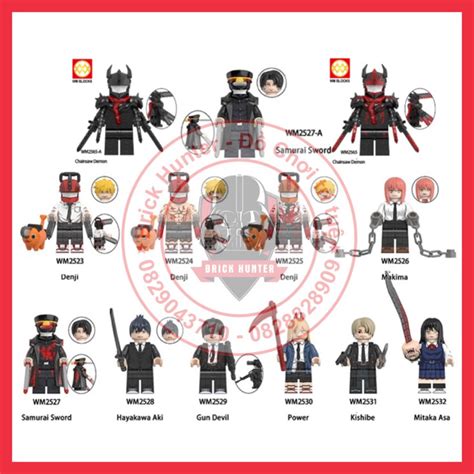 WM6159 Minifigures Chainsaw Man Mô Hình Lắp Ráp Nhân Vật Anime Quỷ Lưỡi