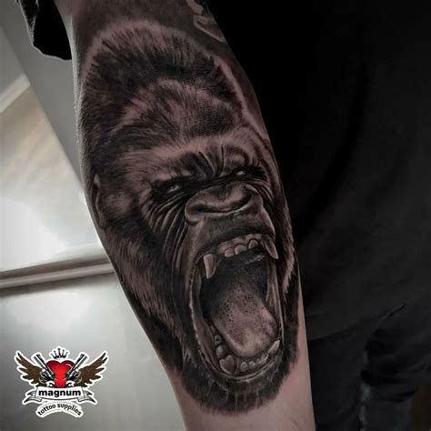 Angry Silverback Gorilla Tattoo