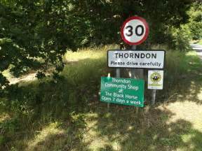 Thorndon Village Name Sign On Thwaite © Geographer Geograph