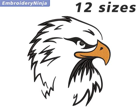 Eagle 12 Sizes Machine Embroidery Design Eagle Head Bird Etsy