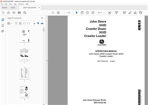 John Deere 350D Crawler Dozer 355D Loader Operators Manual PDF ...