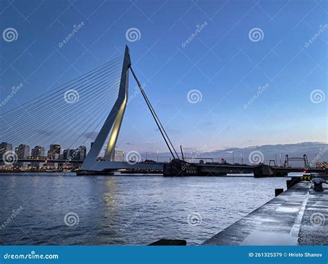 Roterdam City Architectural Capital With Harbour And Erasmus Bridge