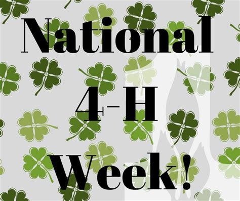 The National H Week Poster With Four Leaf Clovers In Green And White