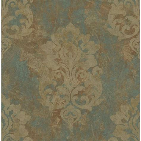 Casa Mia Casa Mia Marbled Damask Copper Paper Non Pasted Strippable