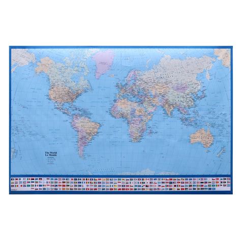 world map World Map Poster Decorative Map Mural Clear High-Gloss Silk ...