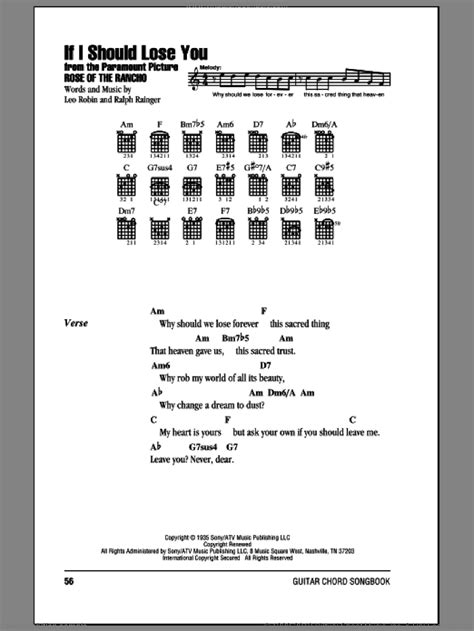 If I Should Lose You Sheet Music For Guitar Chords PDF