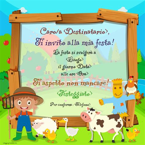 Inviti Personalizzati Di Compleanno Per Bambini Fattoria