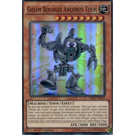 Carte Yu Gi Oh Golem Rouages Ancients Toon SR DRL2