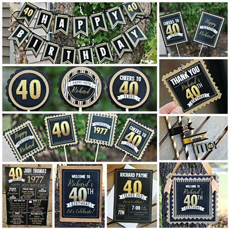 40th Birthday Party Favor 40th Favor Tags 40th Party Etsy