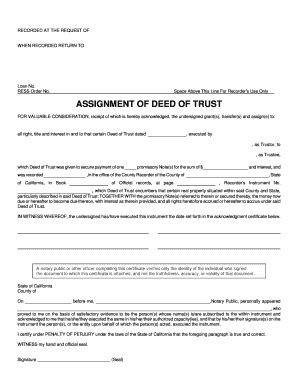 Fillable Online ASSIGNMENT OF DEED OF TRUST Ressfccom Fax Email Print