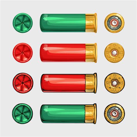 shiny shotgun shells on white 26058186 Vector Art at Vecteezy