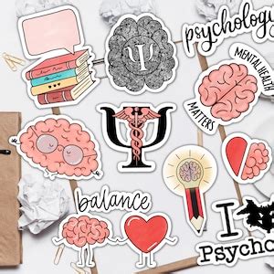 Psychology Printed STICKERS Set, Psychology Student Stickers, Bullet ...