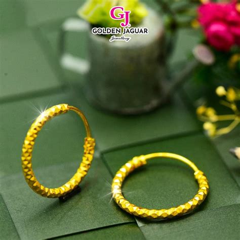 GJ Jewellery Emas Korea Emas Bangkok 24K Earring Bulat Kikir 62614