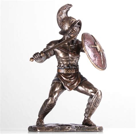 Gladiator Statue Cold Cast Bronze Sculpture Roman Warrior Statue Art