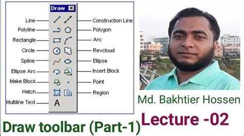 Autocad Tutorial In Bangla Lecture Draw Toolbar Part