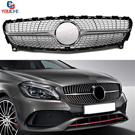 W176 Facelift Front Bumper Grille Mesh For Mercedes W176 A Class A160 A180 A200 A250 A45 Amg