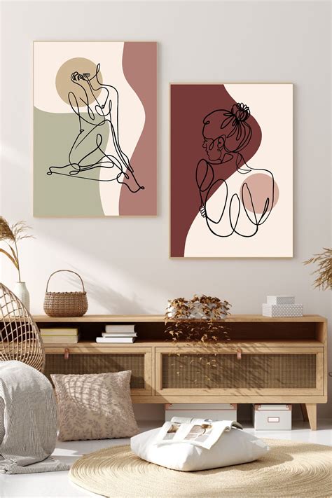 Abstract Female Form Art Print In Earthy Neutral Shades Nude Etsy