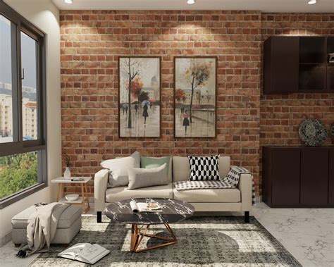 Brick Wallpaper Living Room Design | Baci Living Room