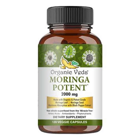 Buy Organic Veda Moringa Potent 2000 Mg Veg Capsule 120 S Online At