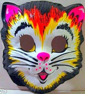 Vintage 1960's Plastic Cat Halloween Mask | Fotos, Fotos antigas, Infância