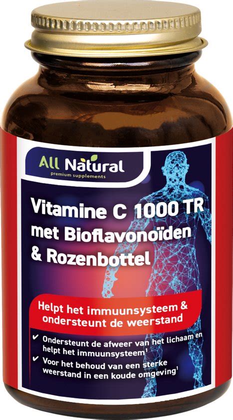 All Natural Vitamine C Tr Met Bioflavono Den Rozenbottel